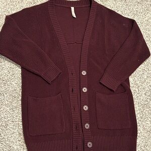 Athleta Women's Burgundy Cardigan Sweater